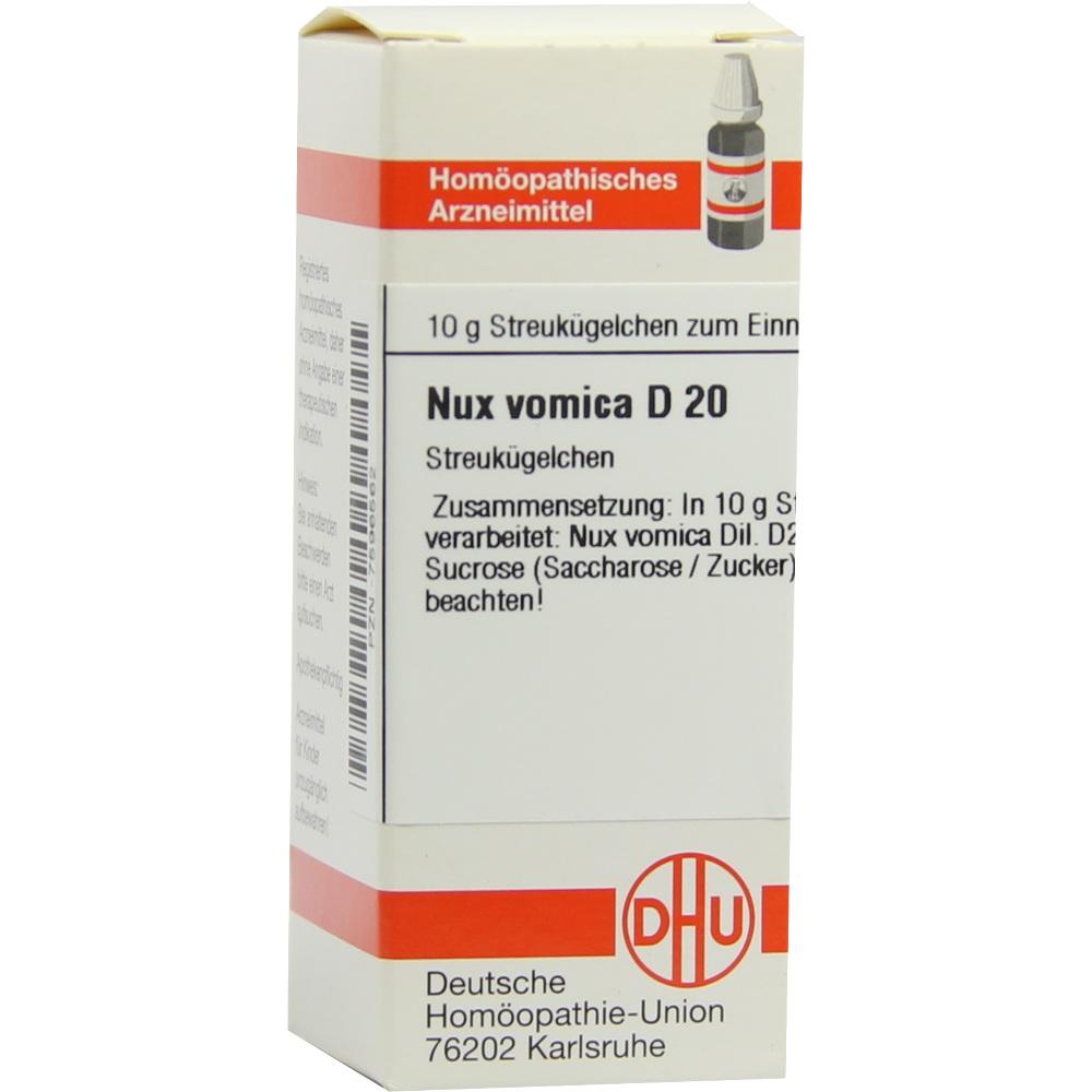 NUX VOMICA D 20 Globuli 10 g Globuli