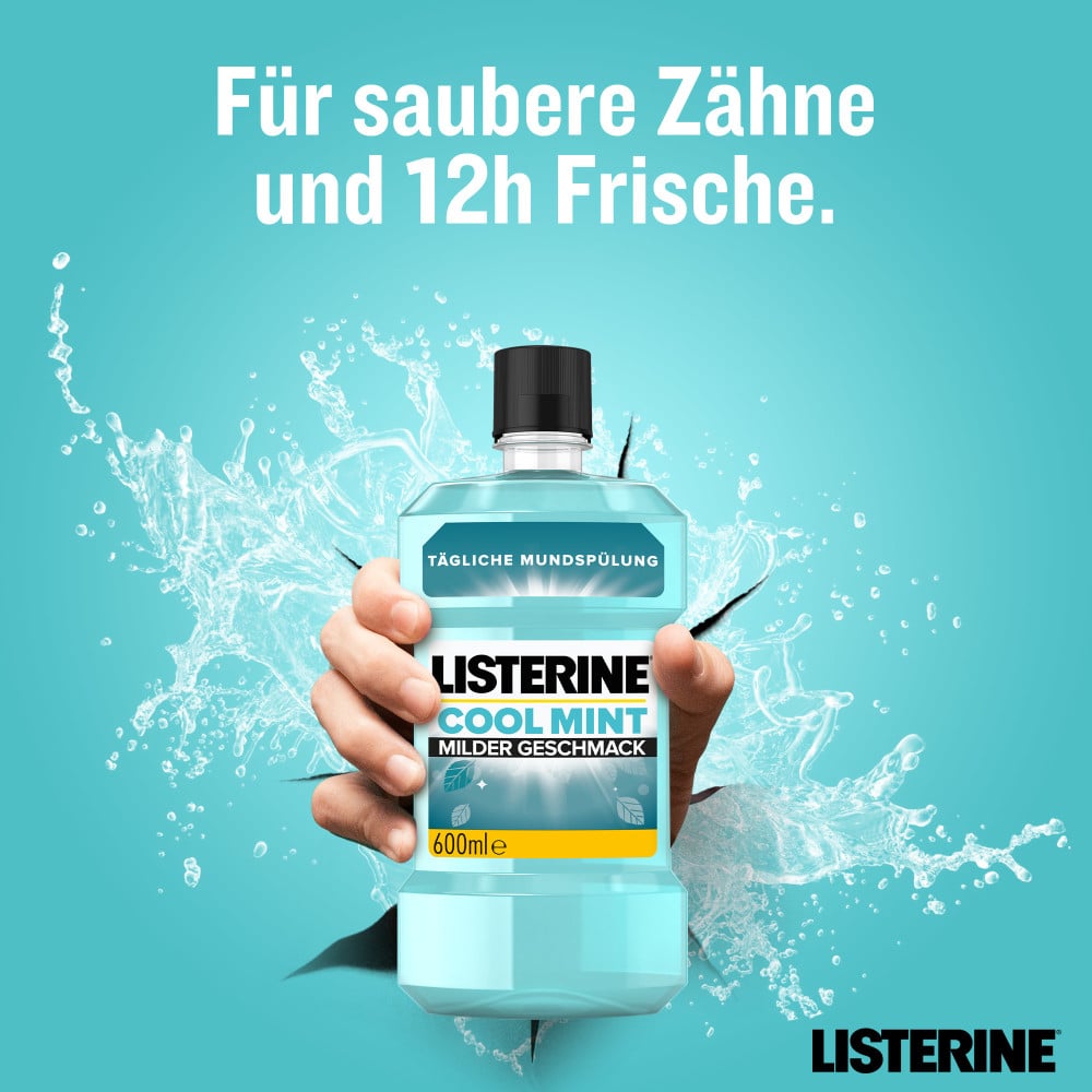 LISTERINE COOL MINT Milder Geschmack Tägliche Mundspülung 600 ml Lösung LISTERINE COOL MINT Milder Geschmack Tägliche Mundspülung 600 ml Lösung