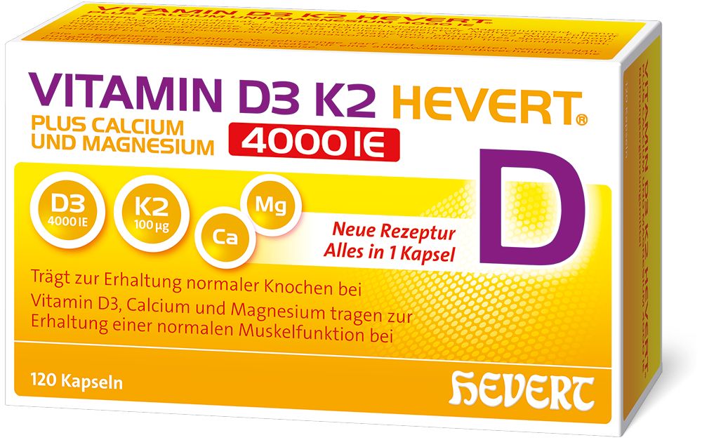 VITAMIN D3K2 HEVERT 4000IE 120 St Kapseln