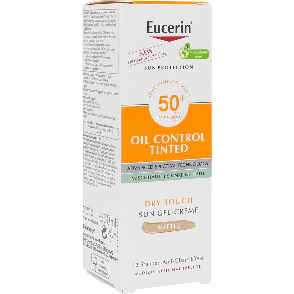 Eucerin OIL CONTROL TINTED FACE SUN GEL CREME LSF 50+ MITTEL 50 ml Creme