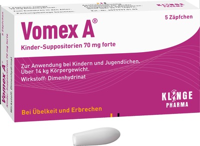Vomex A Kinder 70mg forte - Bei Übelkeit und Erbrechen 5 St Suppositorien