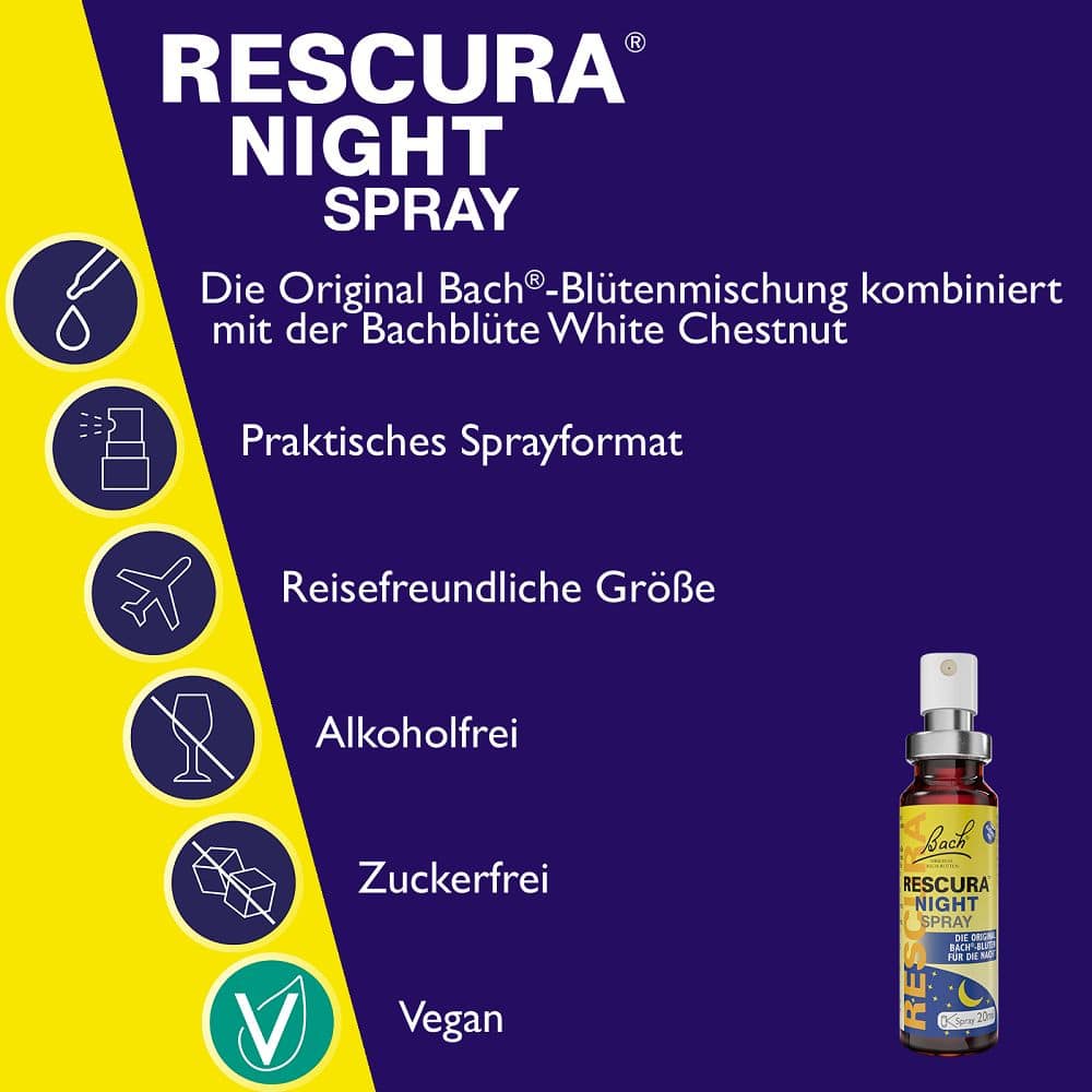 Bachblüten RESCURA NIGHT Spray alkoholfrei 20 ml Spray