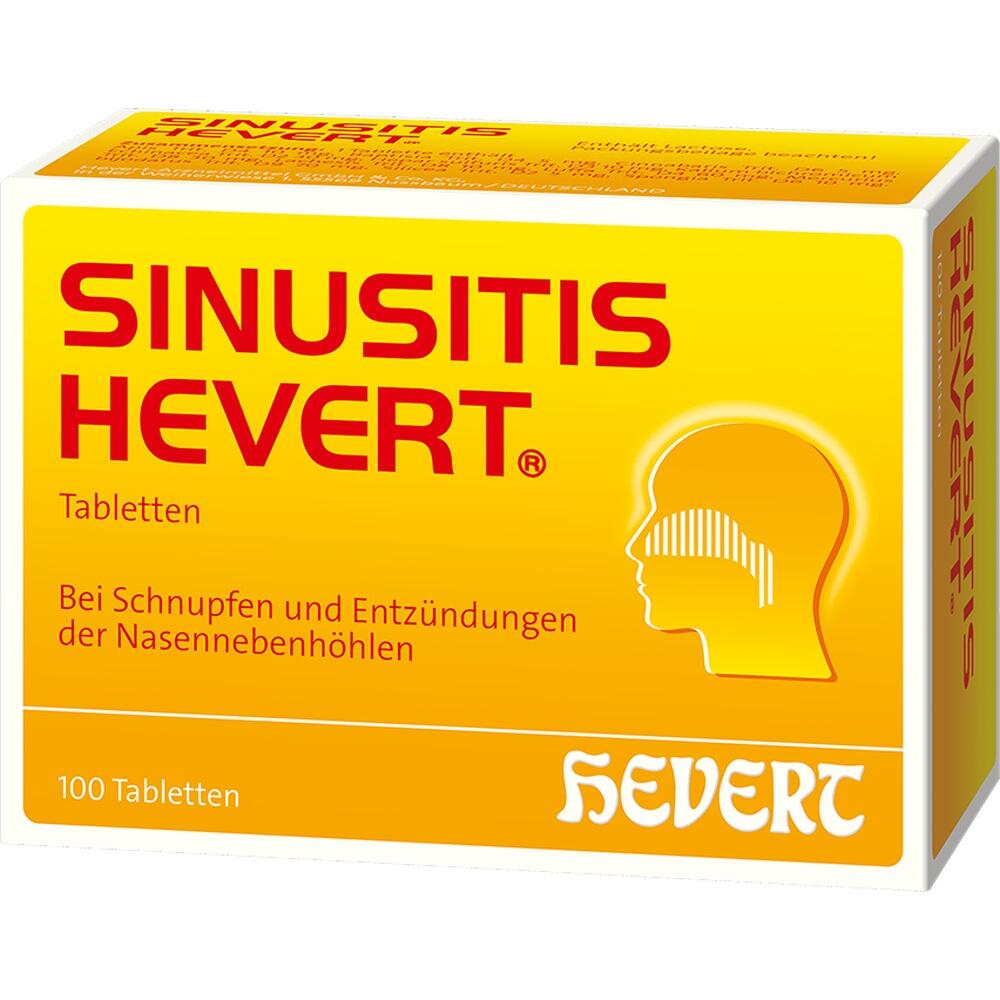 SINUSITIS HEVERT- Bei Schnupfen und Entzündungen der Nasennebenhöhlen 100 St Tabletten