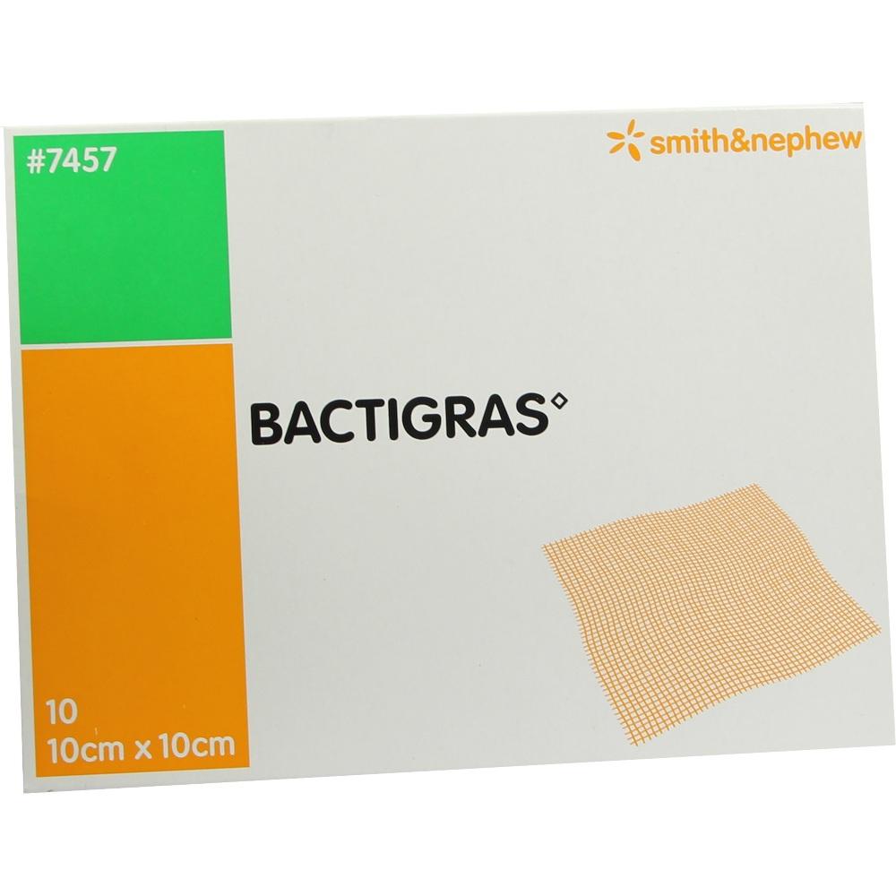 BACTIGRAS antiseptische Paraffingaze 10x10 cm 10 St Wundgaze