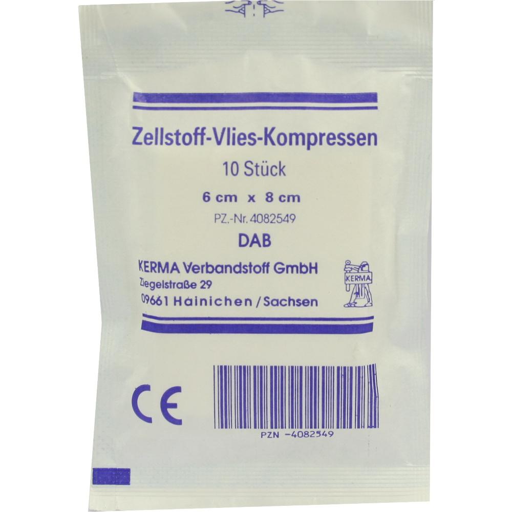 ZELLSTOFF VLIES KOMPRESSEN 6x8 cm unsteril 10 St Kompressen