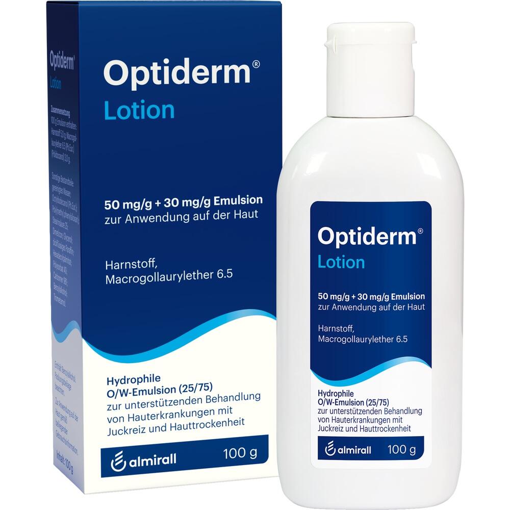 Optiderm Lotion bei Juckreiz und trockener Haut 100 g Emulsion