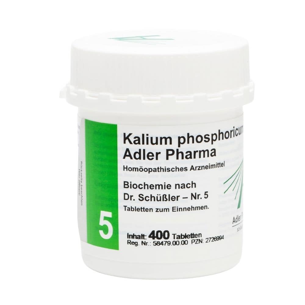 Kalium phosphoricum D6  Adler Pharma Biochemie nach Dr. Schüßler Nr.5 , Tablette 400 St Tabletten