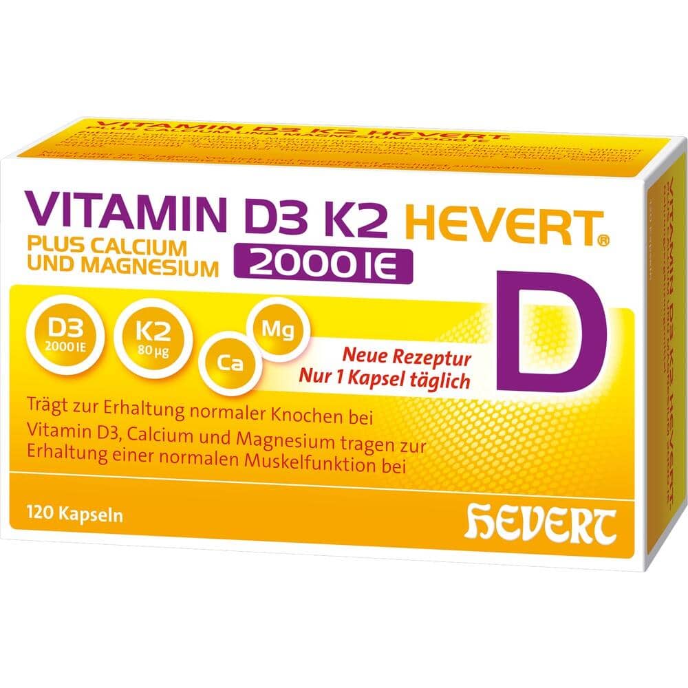 VITAMIN D3 K2 HEVERT 2000 I.E. 120 St Kapseln