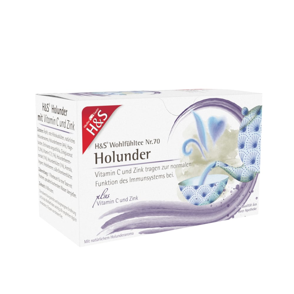 H&S Wohlfühltee Holunder mit Vitamin C & Zink 20X2.5 g Filterbeutel