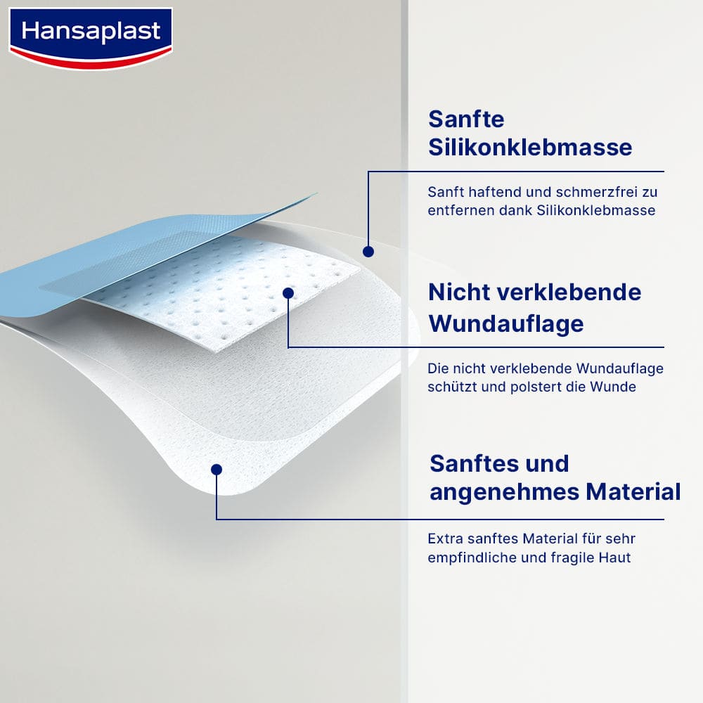 Hansaplast ULTRA SENSITIVE XXL Pflasterstrips 8x10cm 5 St Pflaster