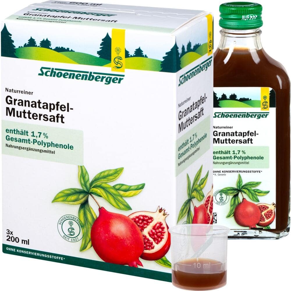 Schoenenberger Naturreiner Granatapfel-Muttersaft 3X200 ml Saft