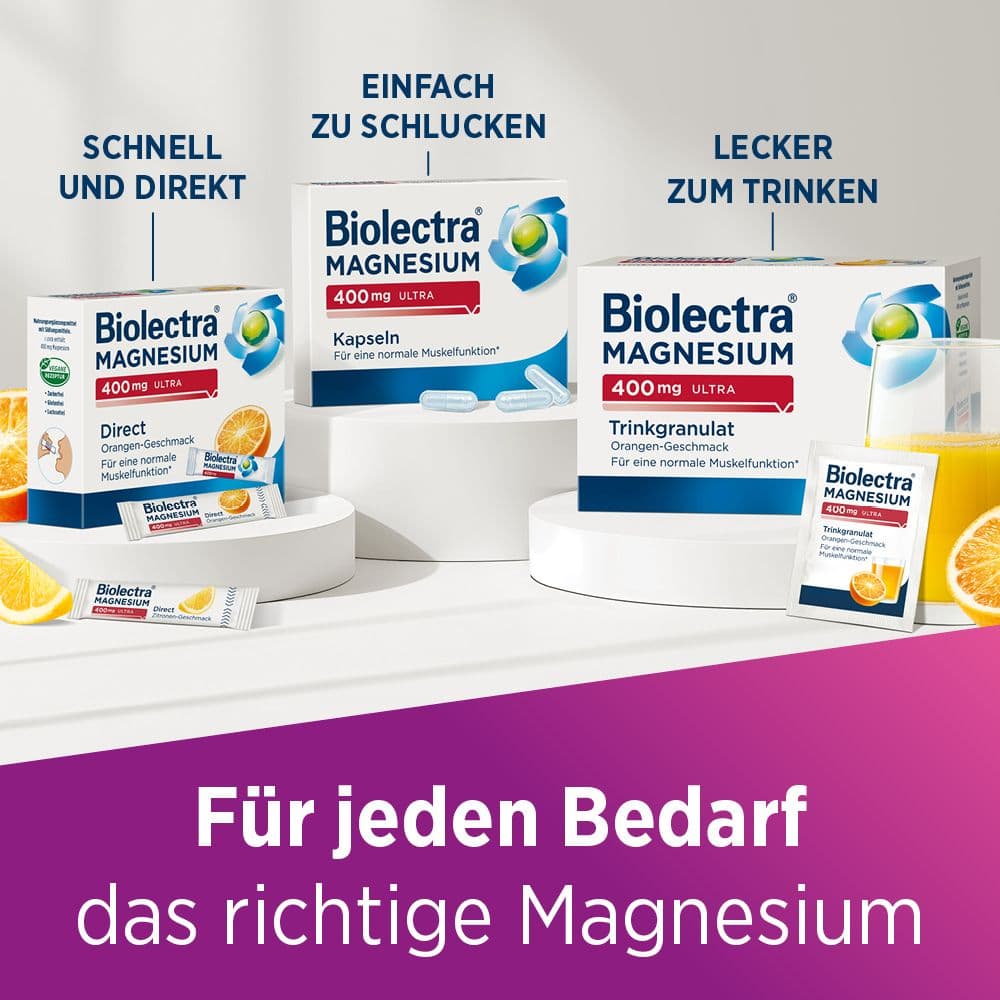 Biolectra MAGNESIUM 400mg Nerven & Muskeln Vital Orange 30 St Pellets