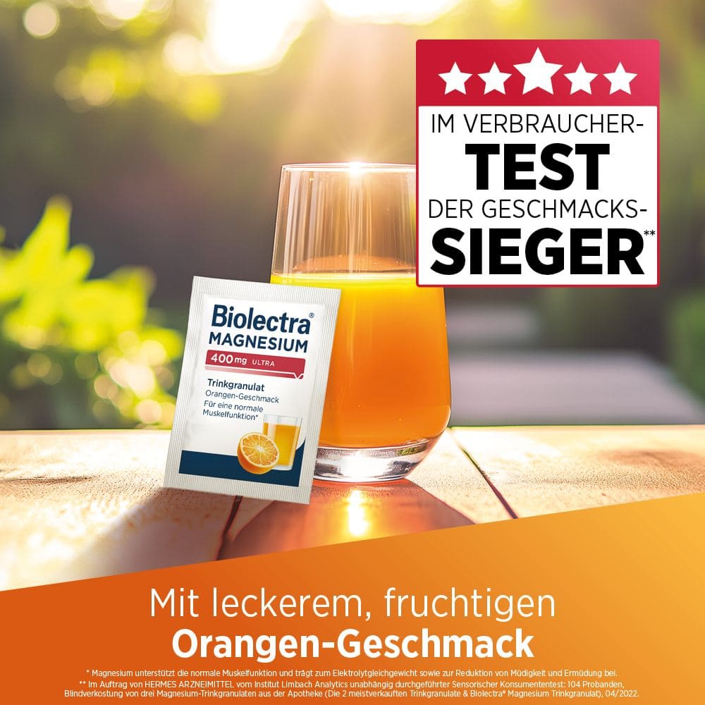 Biolectra MAGNESIUM 400mg ULTRA Orange 20 St Granulat