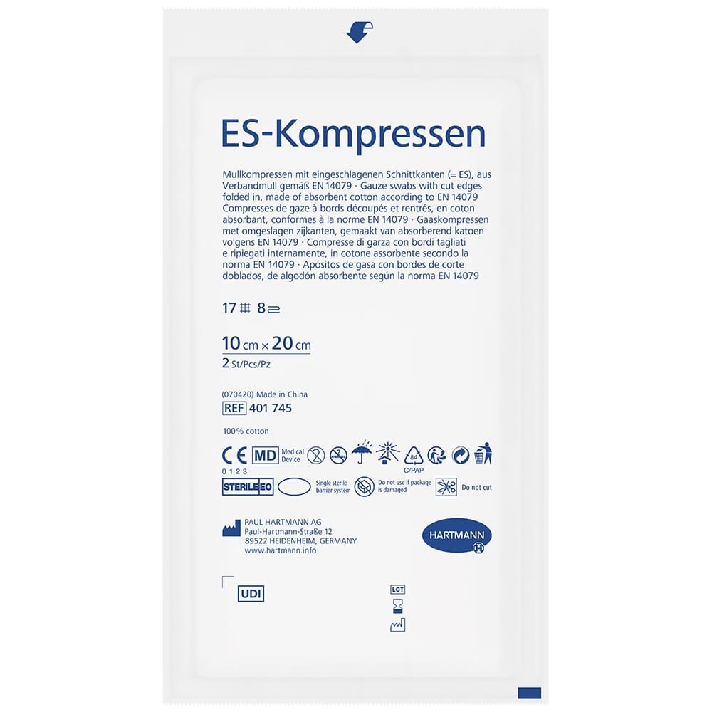 ES-KOMPRESSEN steril 10x20 cm 8fach 25X2 St Kompressen