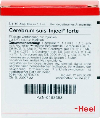 CEREBRUM SUIS Injeel forte Ampullen 10 St Ampullen