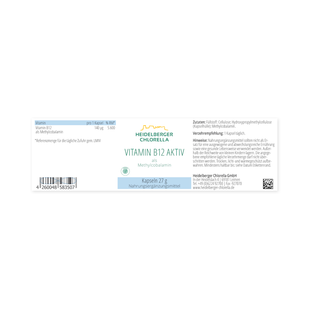 VITAMIN B12 aktiv Methylcobalamin Kapseln 60 St Kapseln