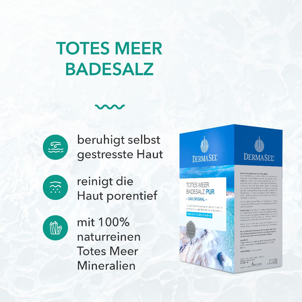DERMASEL Totes Meer Badesalz Pur 1.5 kg Salz
