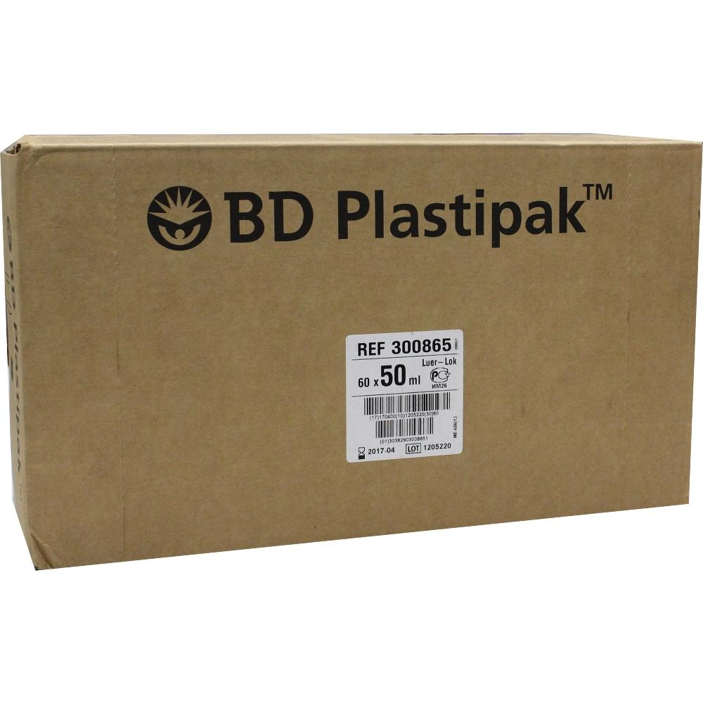 BD PLASTIPAK Spr.50 ml Luer Lok zentr. 60X50 ml Spritzen