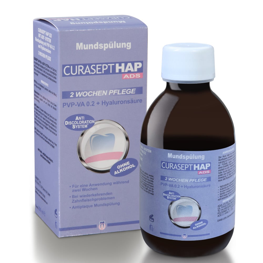 CURASEPT HAP ADS Mundspülung PVP-VA 0.0+Hyaluron 200 ml Flaschen