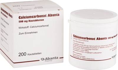 Calciumcarbonat Abanta 500 Mg Kautabletten  200 St Kautabletten