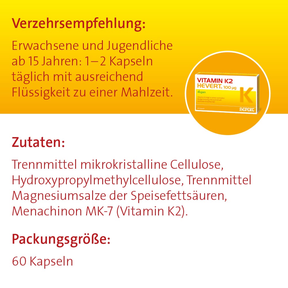 VITAMIN K2 HEVERT 100µg 60 St Kapseln