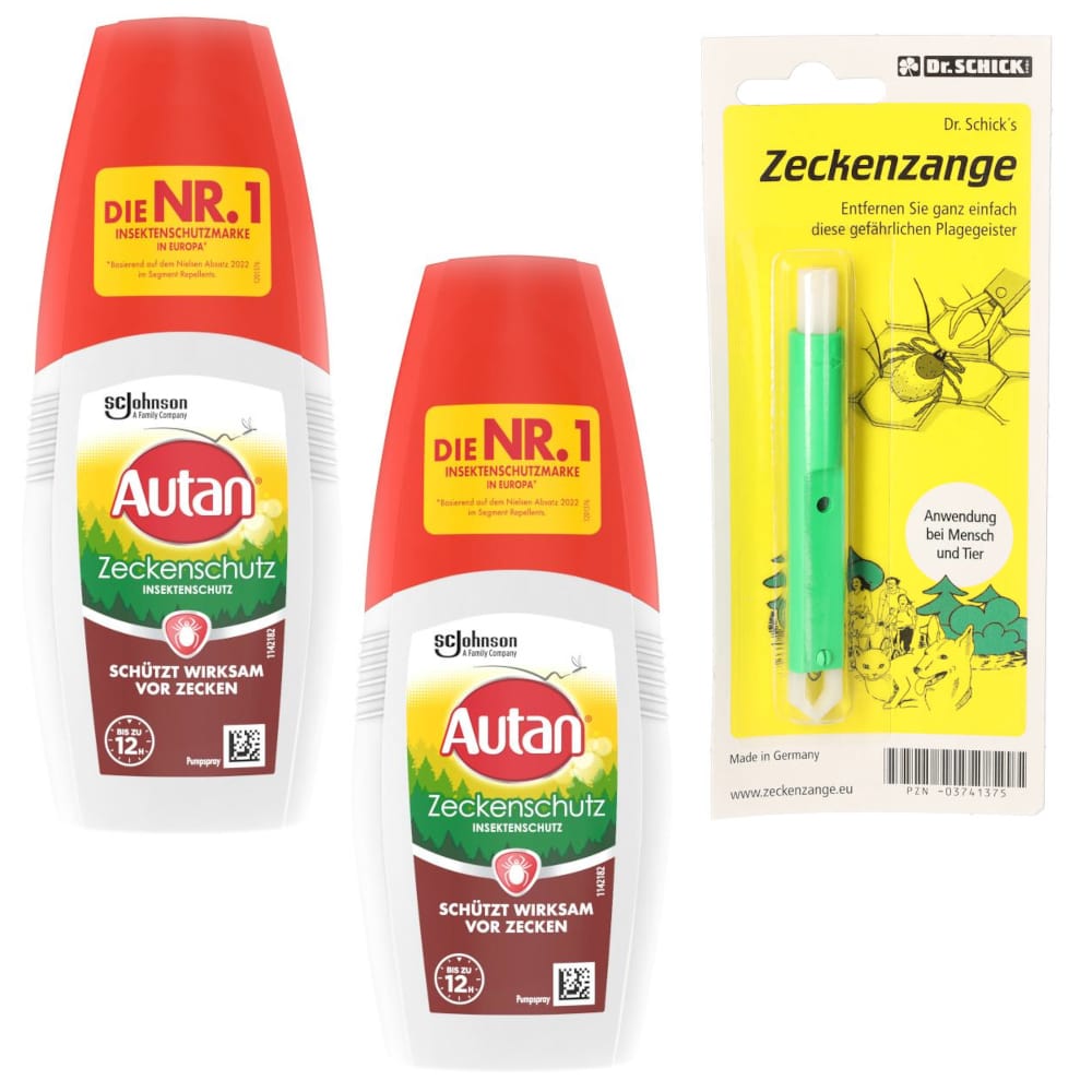 Autan Zeckenschutz 2 Sprays+ Zeckenzange Set 1 St Sparset