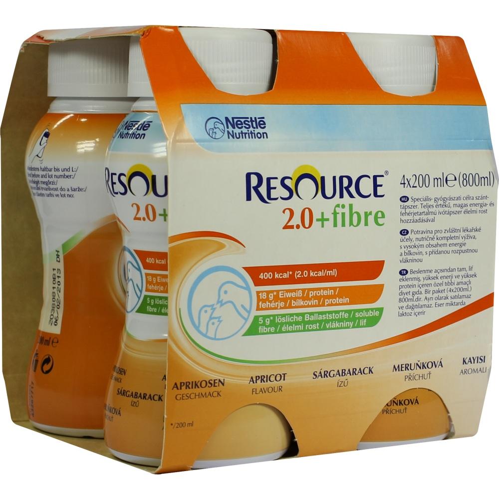 resource 2.0 + fibre Aprikose 4X200 ml Flüssigkeit
