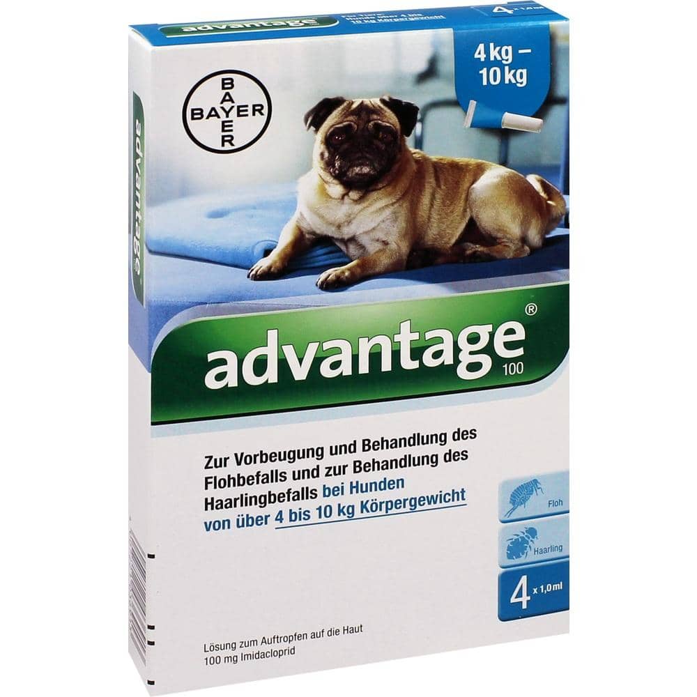 Advantage 100 Lösung zum Auftropfen für Hunde 4-10 kg 4 St Lösung