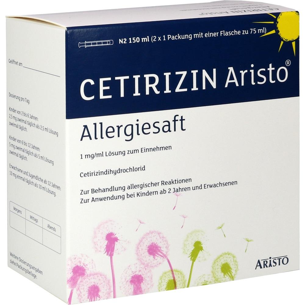 CETIRIZIN Aristo Allergiesaft 150 ml Lösung zum Einnehmen