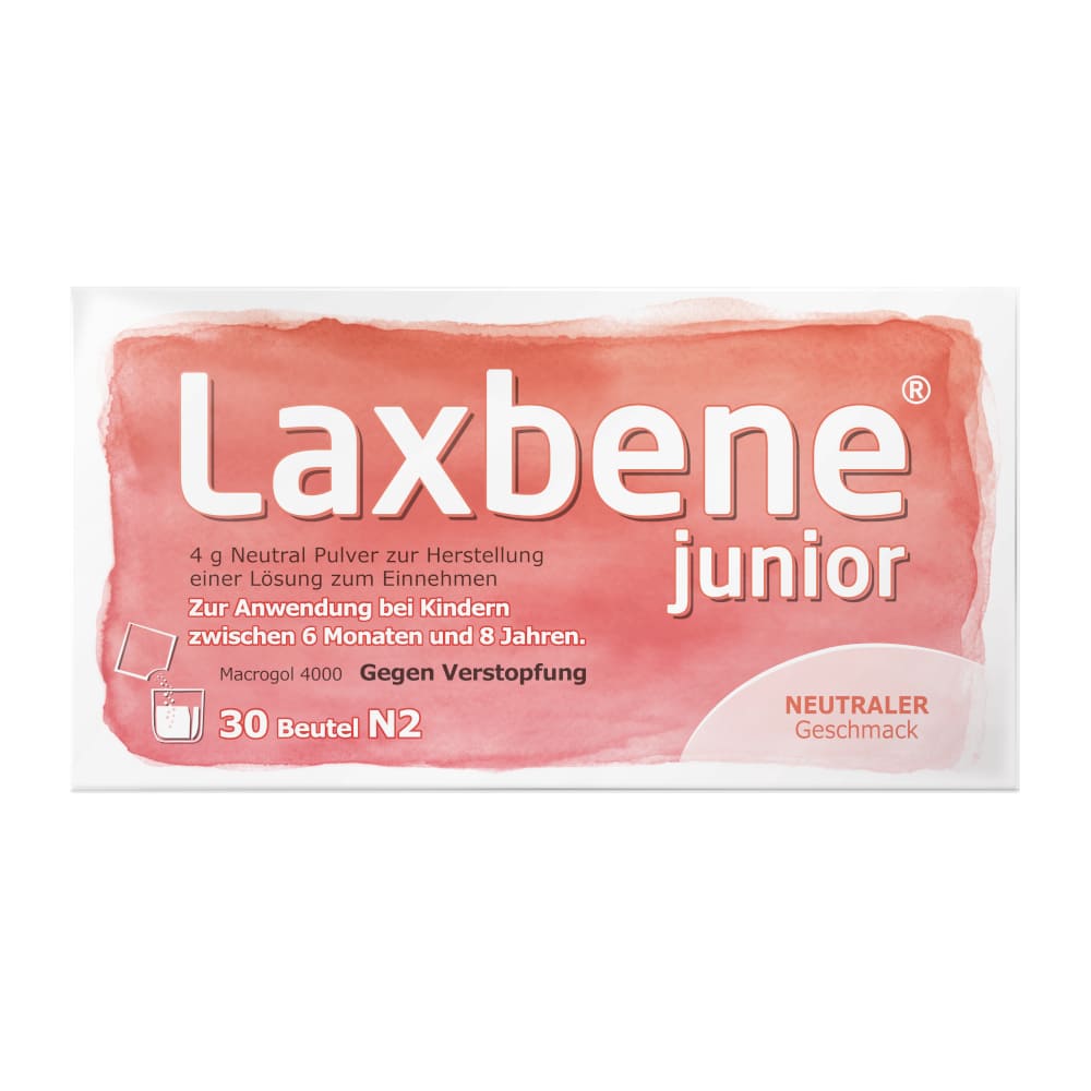 Laxbene junior 4g neutraler Geschmack 30X4 g Pulver zur Herstellung einer Lösung zum Einnehmen