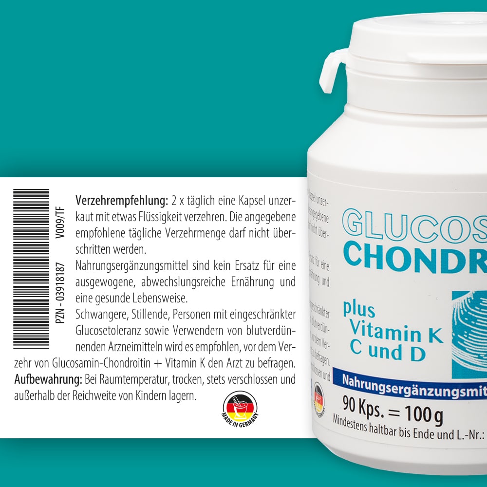 GLUCOSAMIN-CHONDROITIN+Vitamin K Kapseln 90 St Kapseln