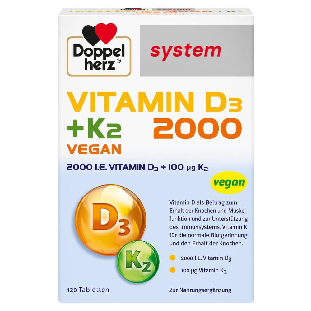 Doppelherz system VITAMIN D3 + K2 2000 I.E. 120 St Tabletten