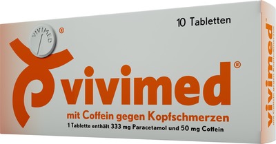 Vivimed mit Coffein gegen Kopfschmerzen, Schmerztabletten mit Paracetamol 10 St Tabletten