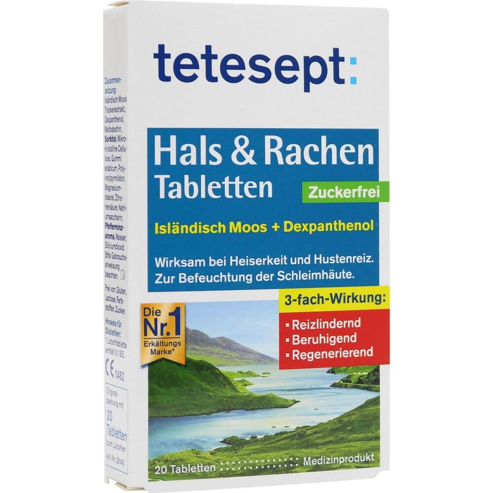 tetesept Hals & Rachen Zuckerfrei 20 St Lutschtabletten