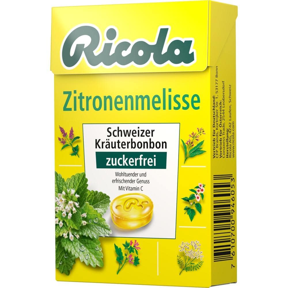 Ricola Zitronenmelisse Schweizer Kräuterbonbon zuckerfrei 50 g Bonbons