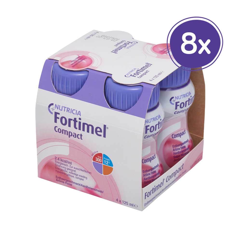 Fortimel Compact 2.4 Trinknahrung Erdbeere 8X4X125 ml Flüssigkeit