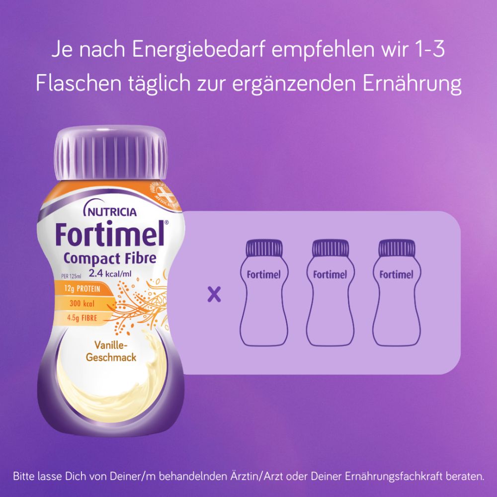 Fortimel Compact Fibre 2.4 Trinknahrung Vanille 8X4X125 ml Flüssigkeit