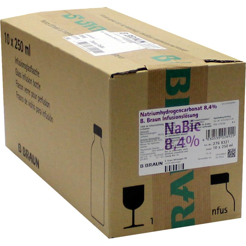 NATRIUMHYDROGENCARBONAT B.Braun 8,4% Glas 10X250 ml Infusionslösung