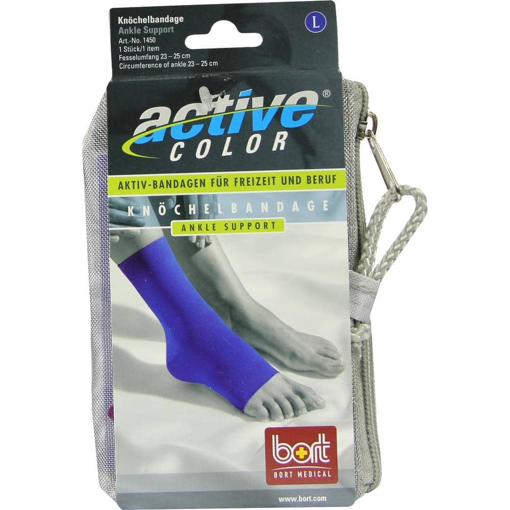 BORT ActiveColor Knöchelbandage large blau 1 St Bandage