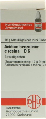 ACIDUM BENZOICUM E Resina D 6 Globuli 10 g Globuli
