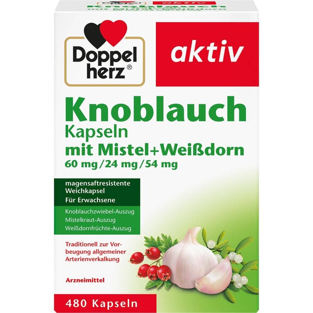 Doppelherz aktiv Knoblauch Kapseln mit Mistel + Weißdorn 480 St Kapseln magensaftresistent