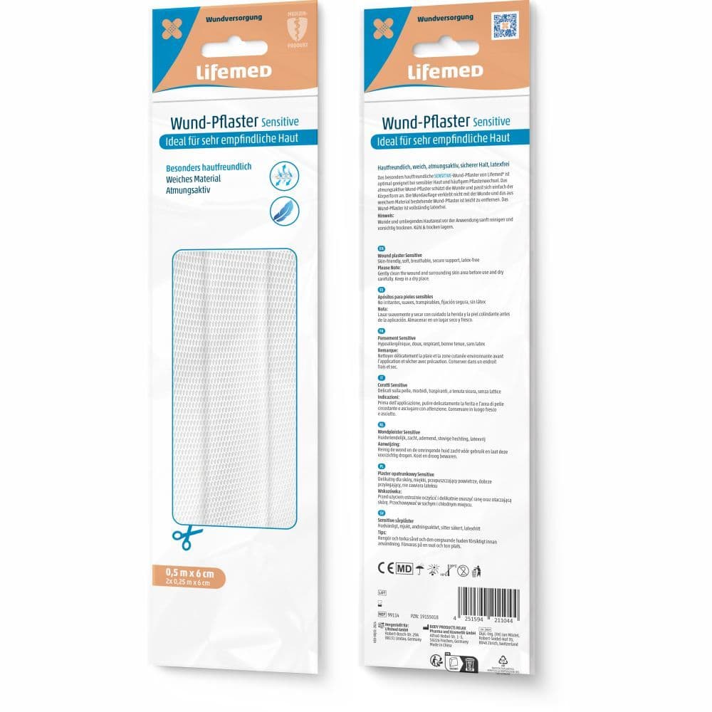 Lifemed Wund-Pflaster Sensitive 2X25 cm Pflaster