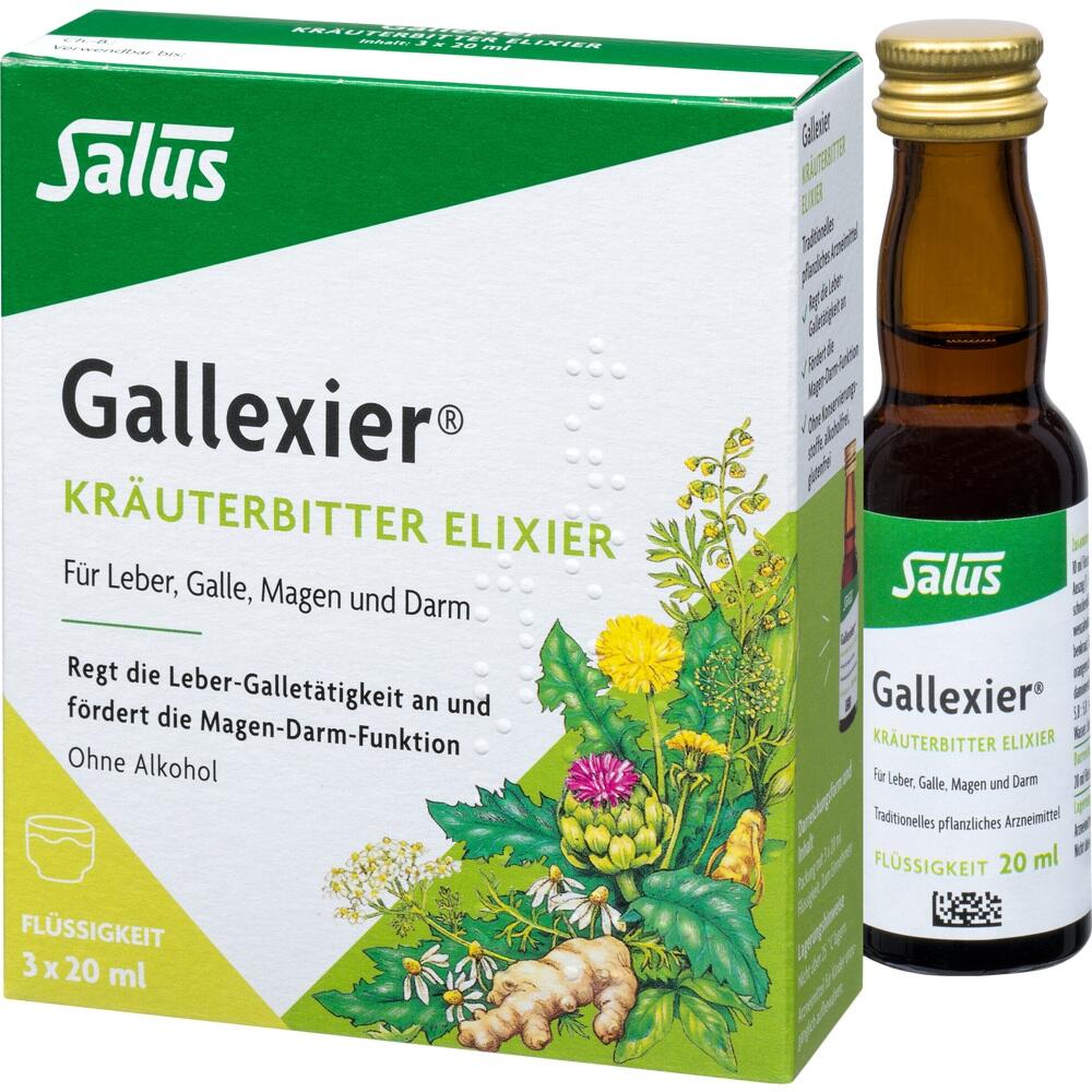 Gallexier Kräuterbitter Elixier 3X20 ml Flüssigkeit zum Einnehmen