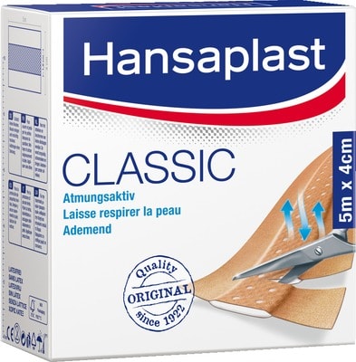 Hansaplast CLASSIC Atmungsaktiv 4cmx5m 1 St Pflaster