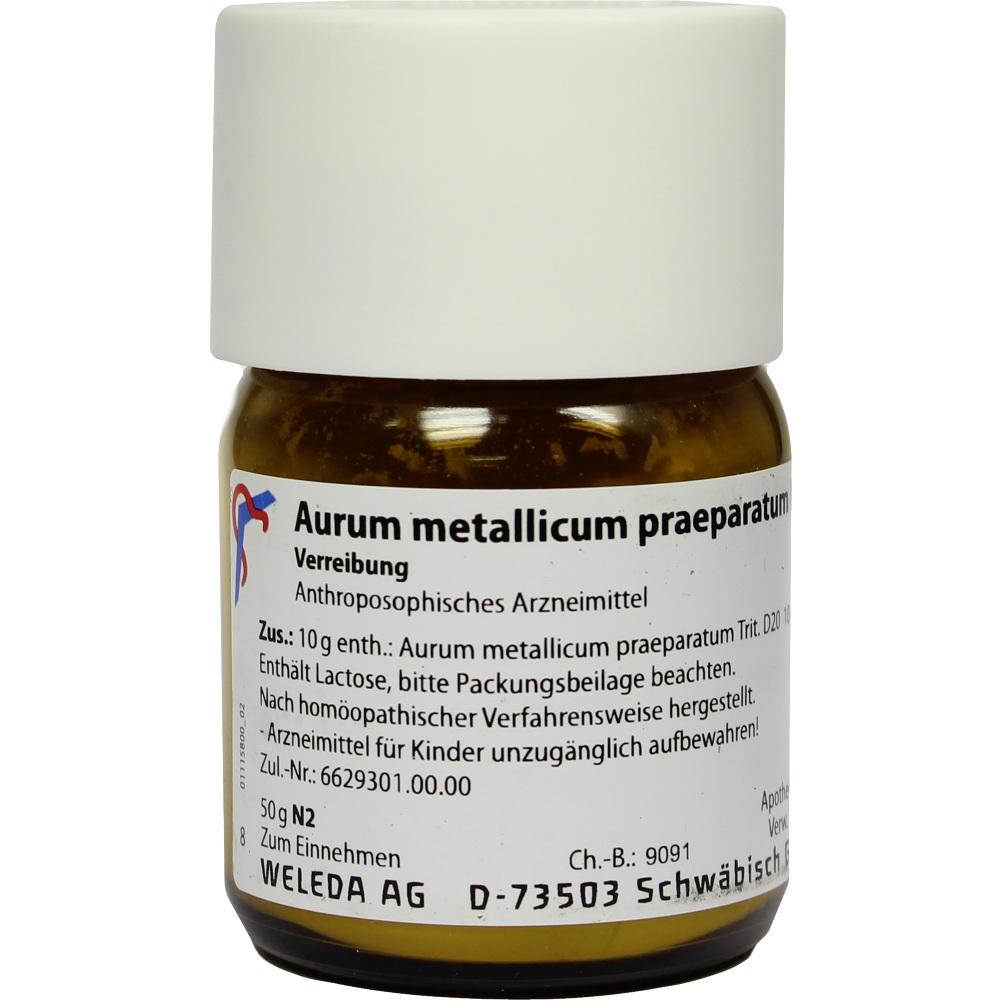 WELEDA AURUM METALLICUM PRAEPARATUM D 20 Trituration 50 g Trituration
