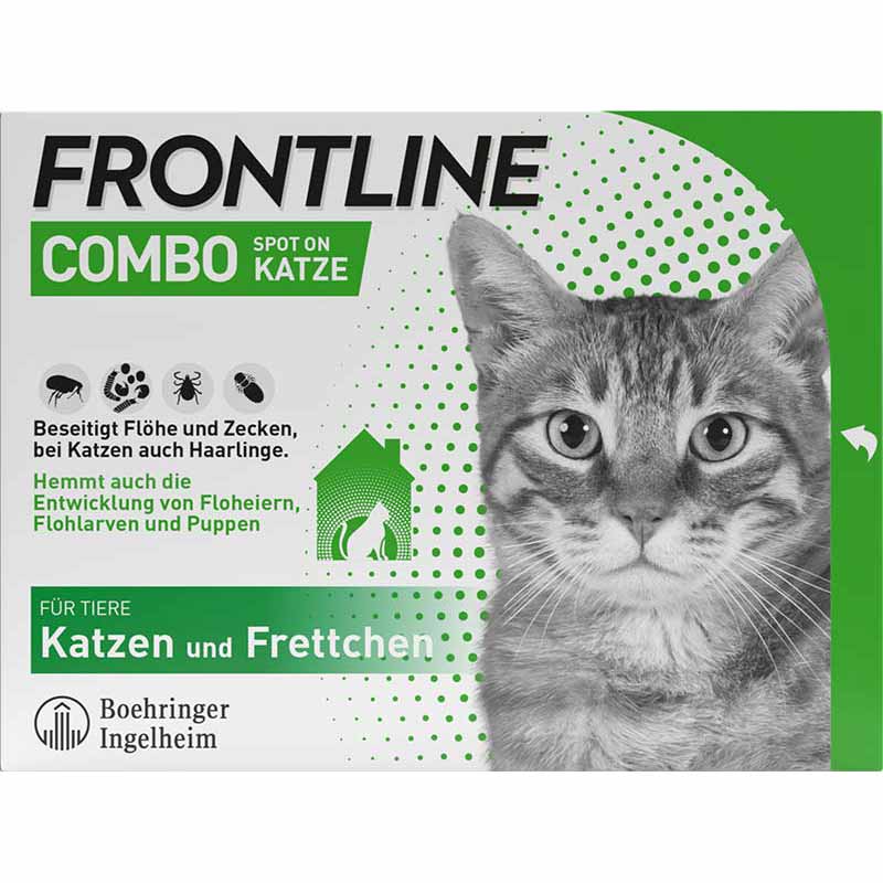 FRONTLINE COMBO 3 Stk. der Kombischutz für Tier und Heim gegen Zecken, Flöhe und Haarlinge bei Katzen und Frettchen 3 St Lösung