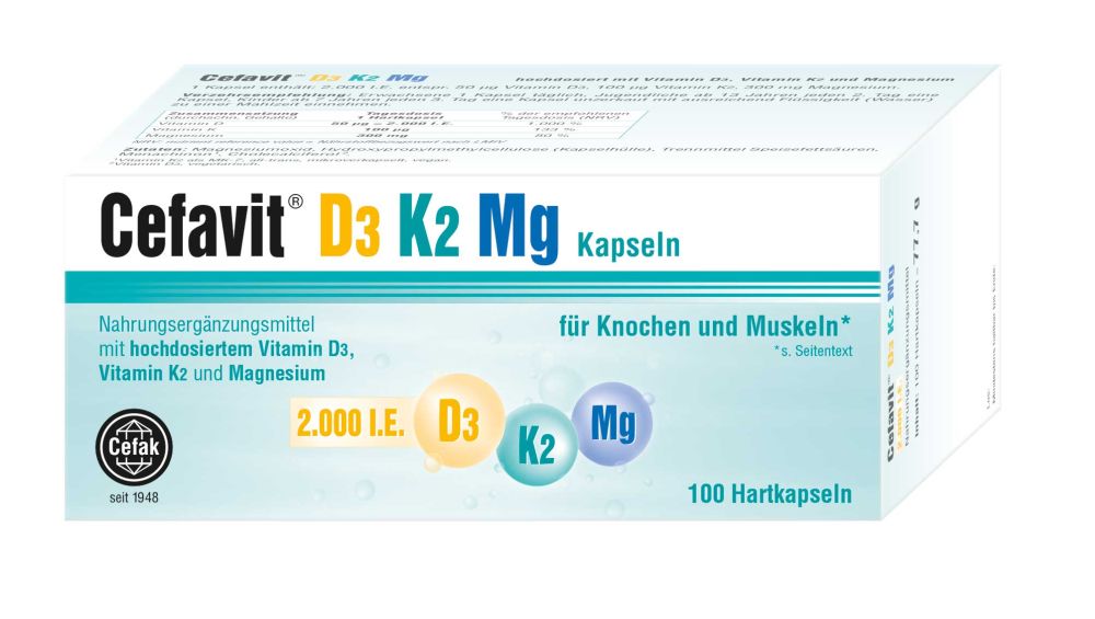 Cefavit D3 K2 Mg 2.000 I.E. 100 St Hartkapseln