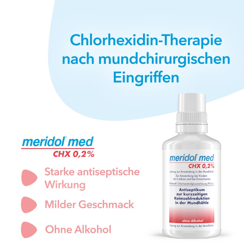 Meridol med CHX 0,2% Lösung zur Anwendung in der Mundhöhle 300 ml Lösung