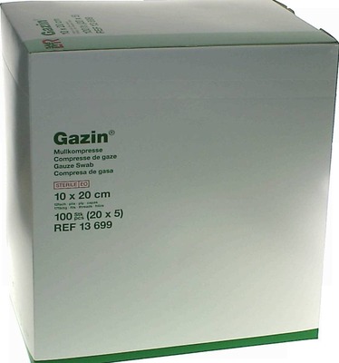GAZIN Mullkomp.10x20 cm steril 12fach extra groß 20X5 St Kompressen
