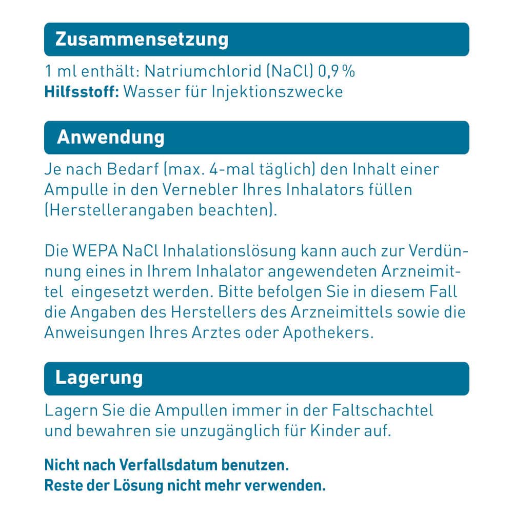 WEPA NaCl Inhalationslösung 0,9% 60X5 ml Inhalationslösung